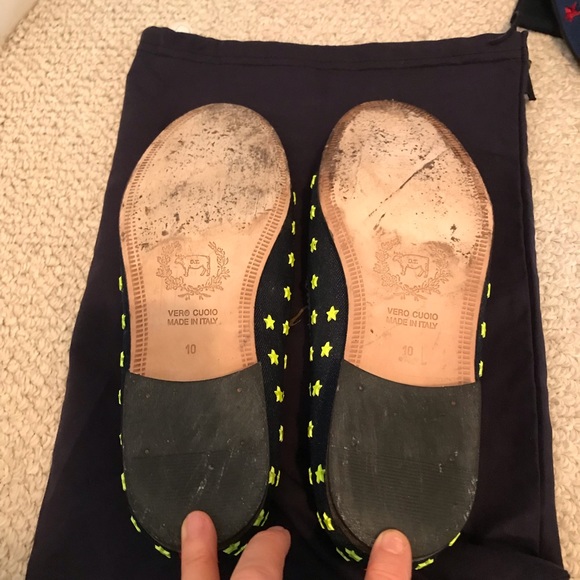 Del Toto mens shoes navy with lime applied stars size 10 star name removed $550 - Picture 4 of 7